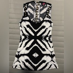 2b Bebe Animal print open back top